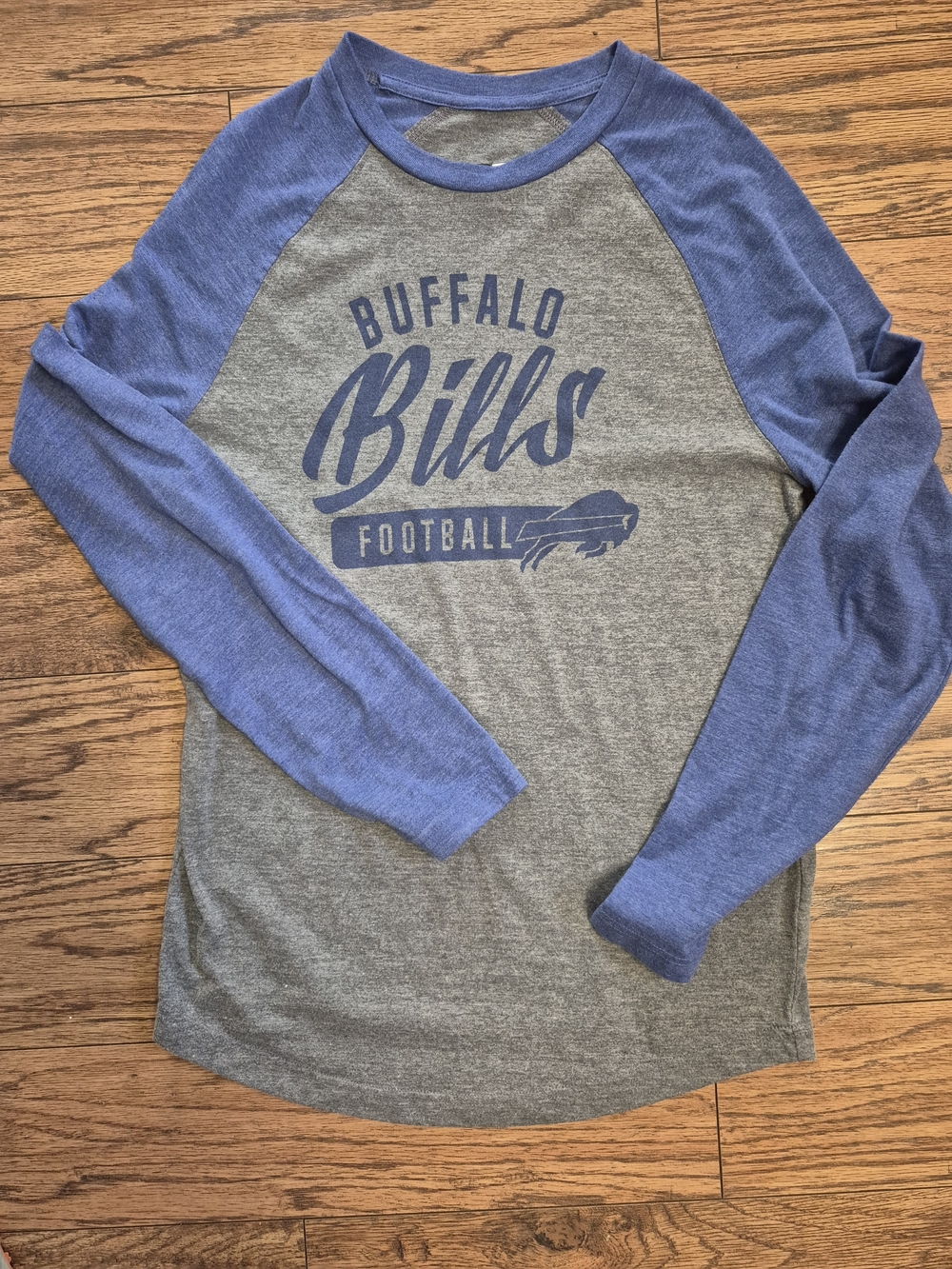 NFL Buffalo Bills Long Sleeve Raglan Shirt - Gray & Blue